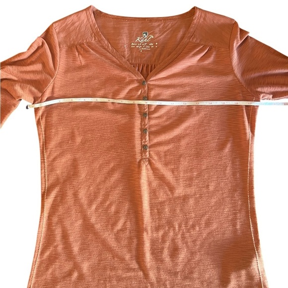 KUHL WOMEN’S CUTE BURNT ORANGE V-NECK T-SHIRT SIZE XS - Picture 9 of 11